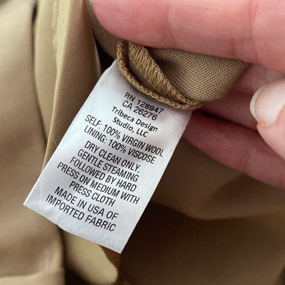 NWOT Nili Lotan Corette Wool Straight-Leg Ankle Pants size 4 Camel - Picture 5 of 6